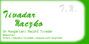 tivadar maczko business card